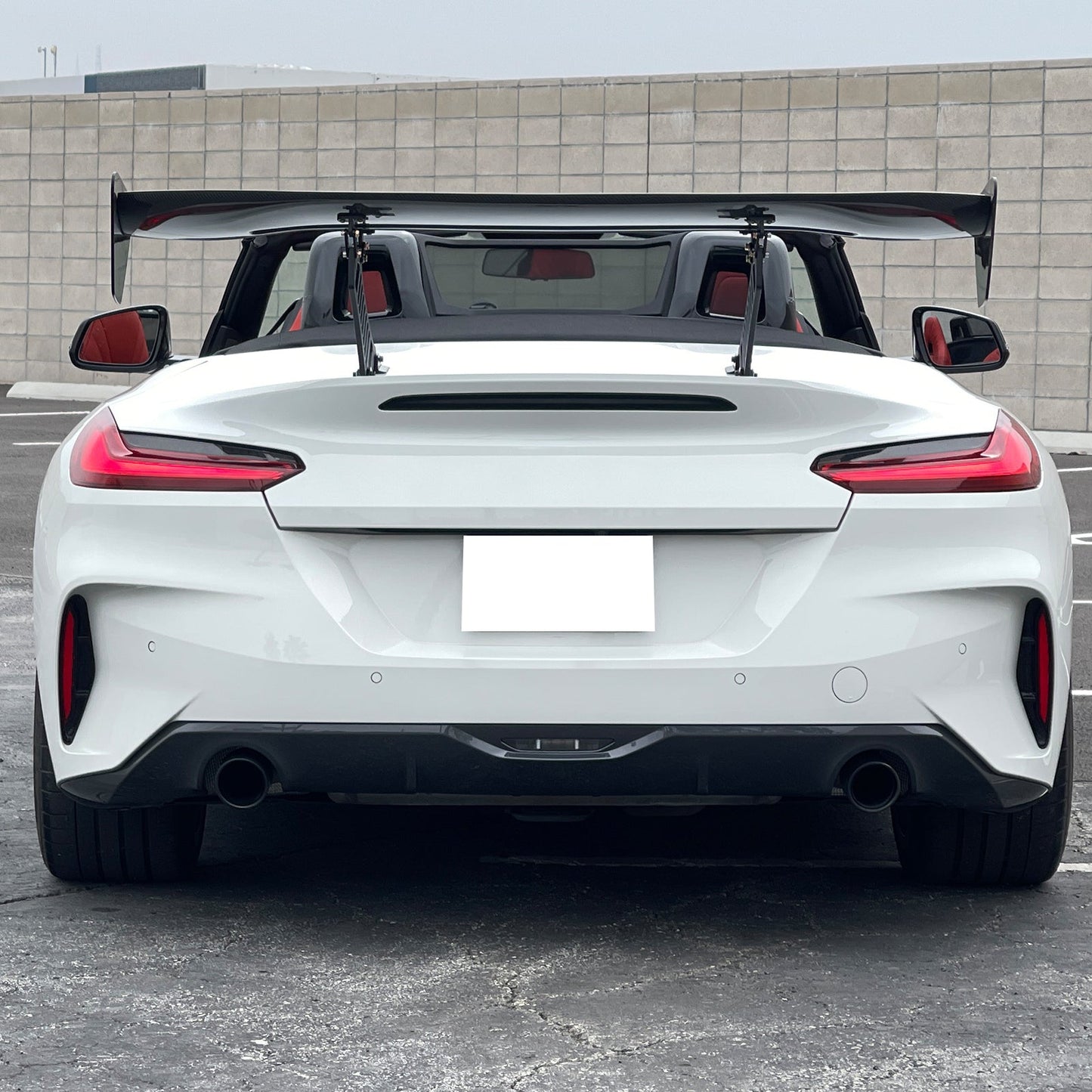 56"Inch GT Style Trunk Spoiler V3 Side Plates V3 Legs 3D Carbon Fiber