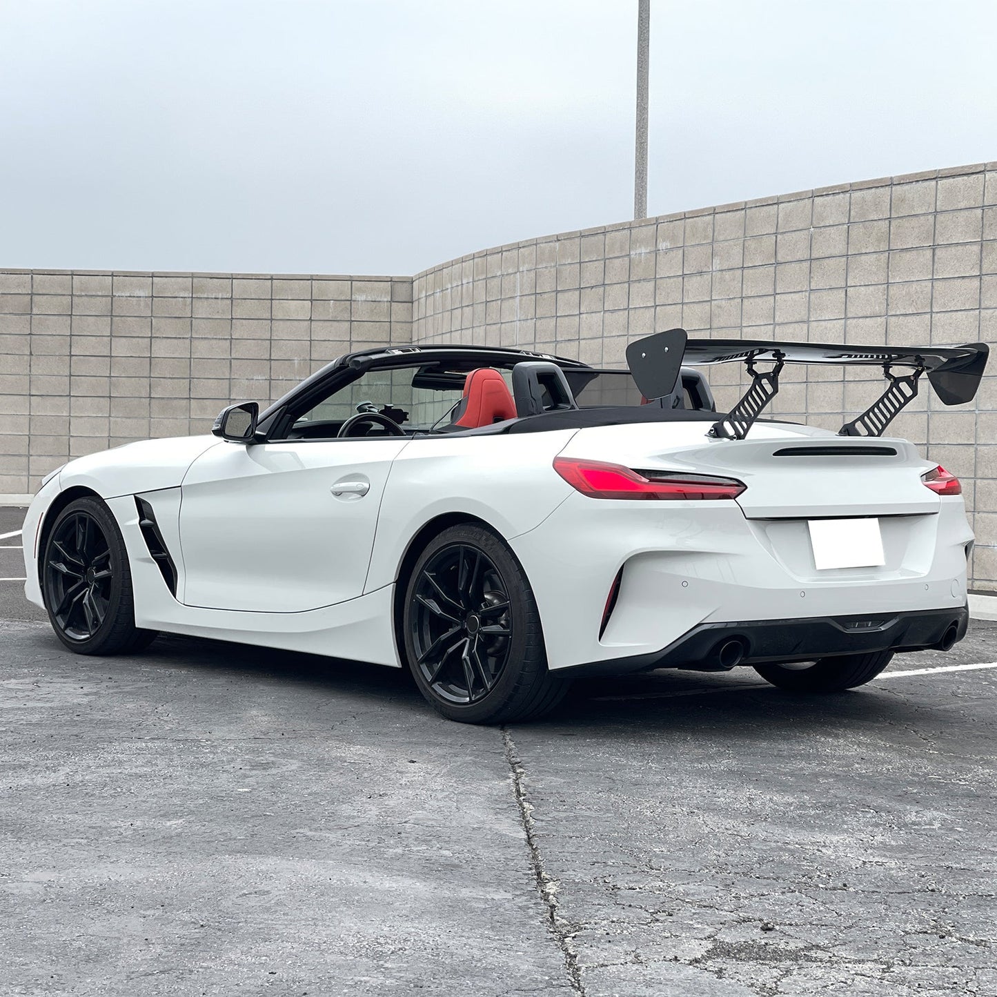 56"Inch GT Style Trunk Spoiler V3 Side Plates V3 Legs 3D Carbon Fiber
