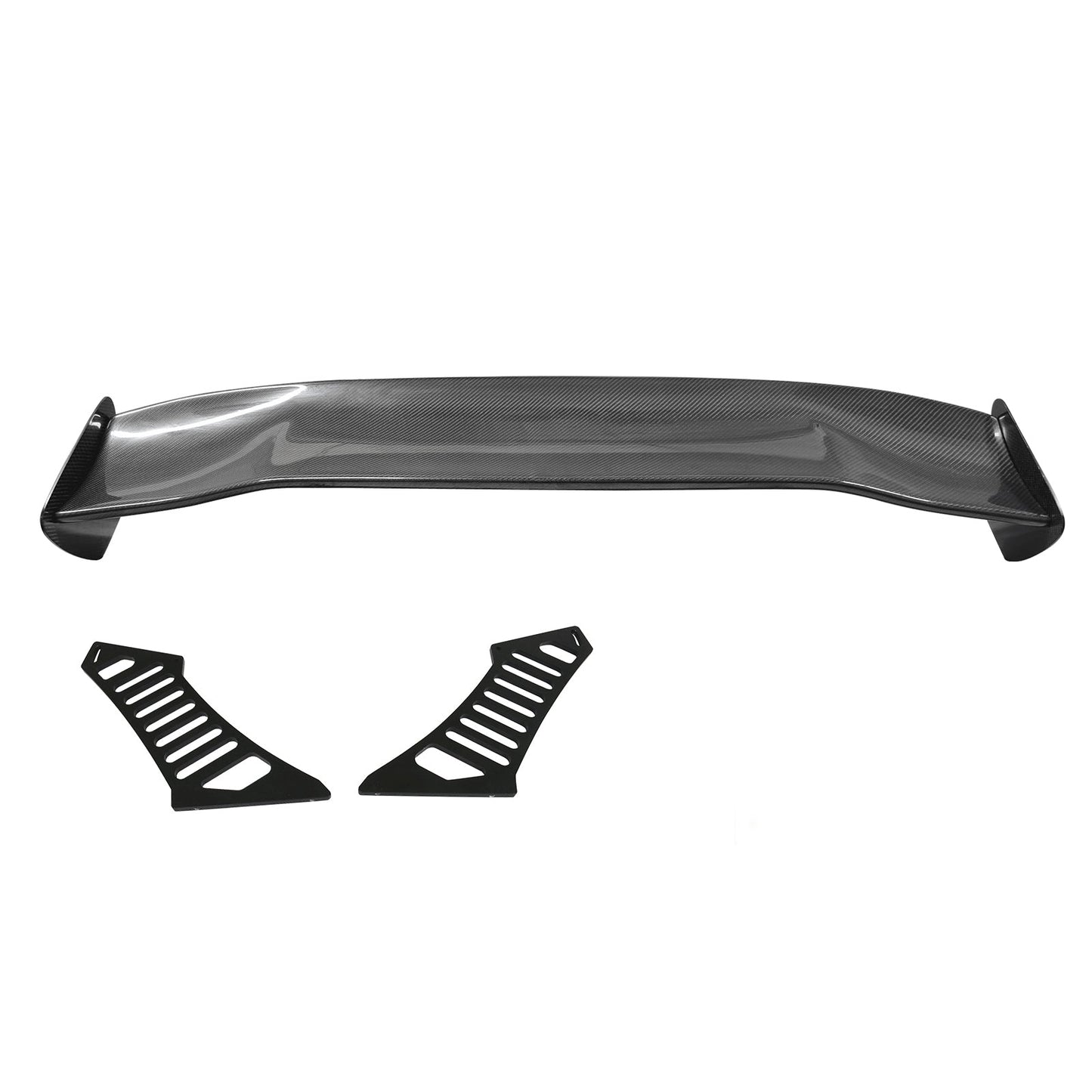 56"Inch GT Style Trunk Spoiler V3 Side Plates V3 Legs 3D Carbon Fiber