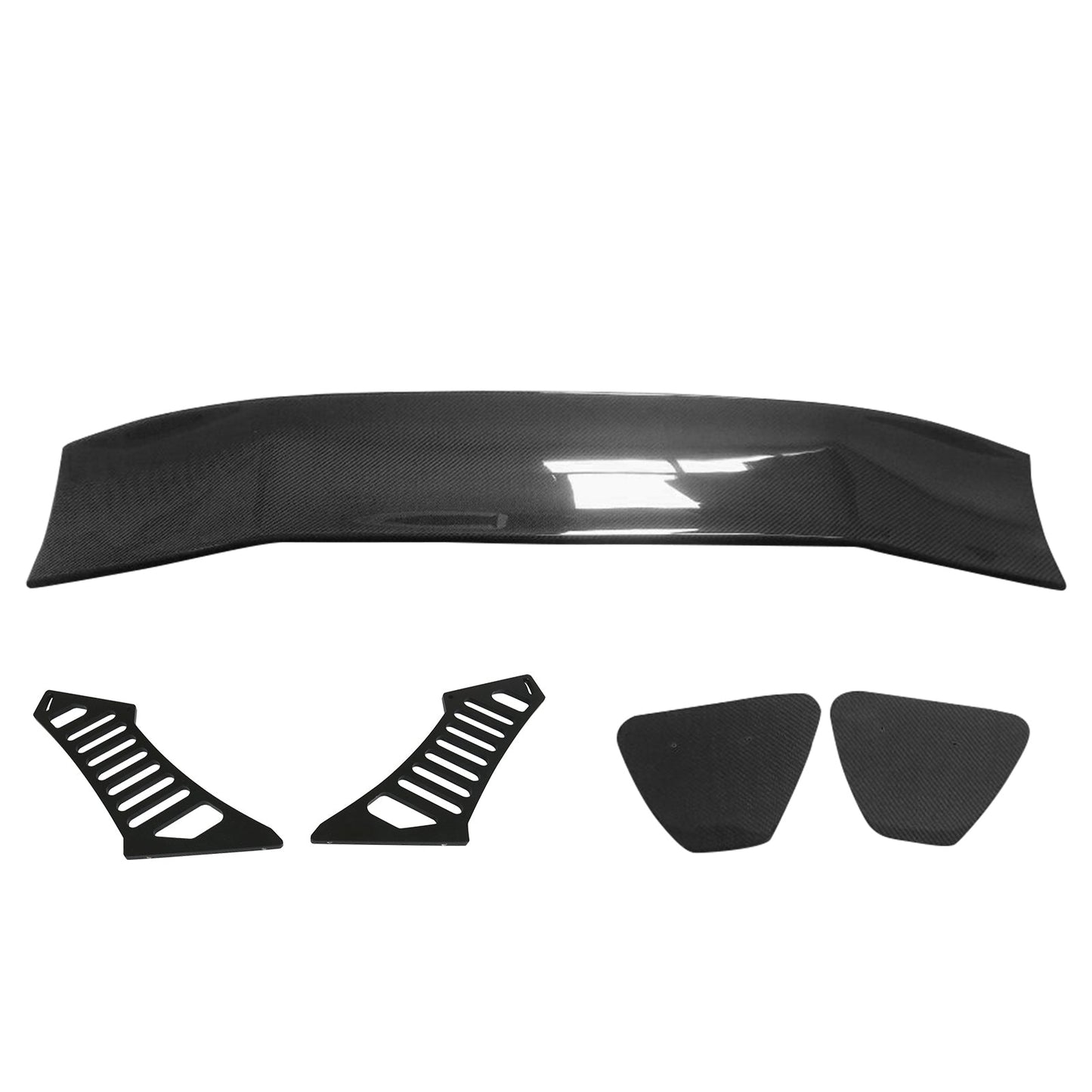 56"Inch GT Style Trunk Spoiler V3 Side Plates V3 Legs 3D Carbon Fiber