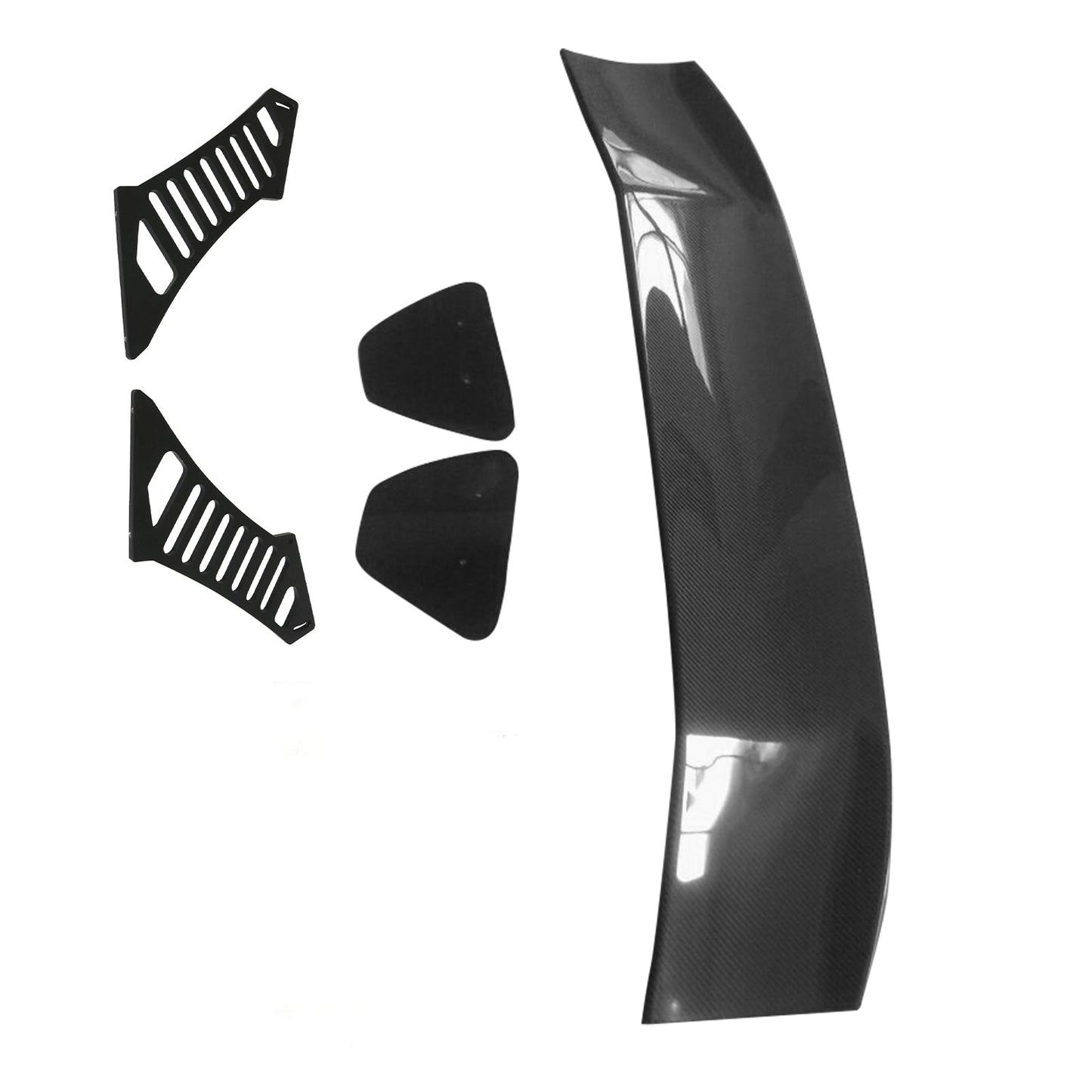 56"Inch GT Style Trunk Spoiler V3 Side Plates V3 Legs 3D Carbon Fiber