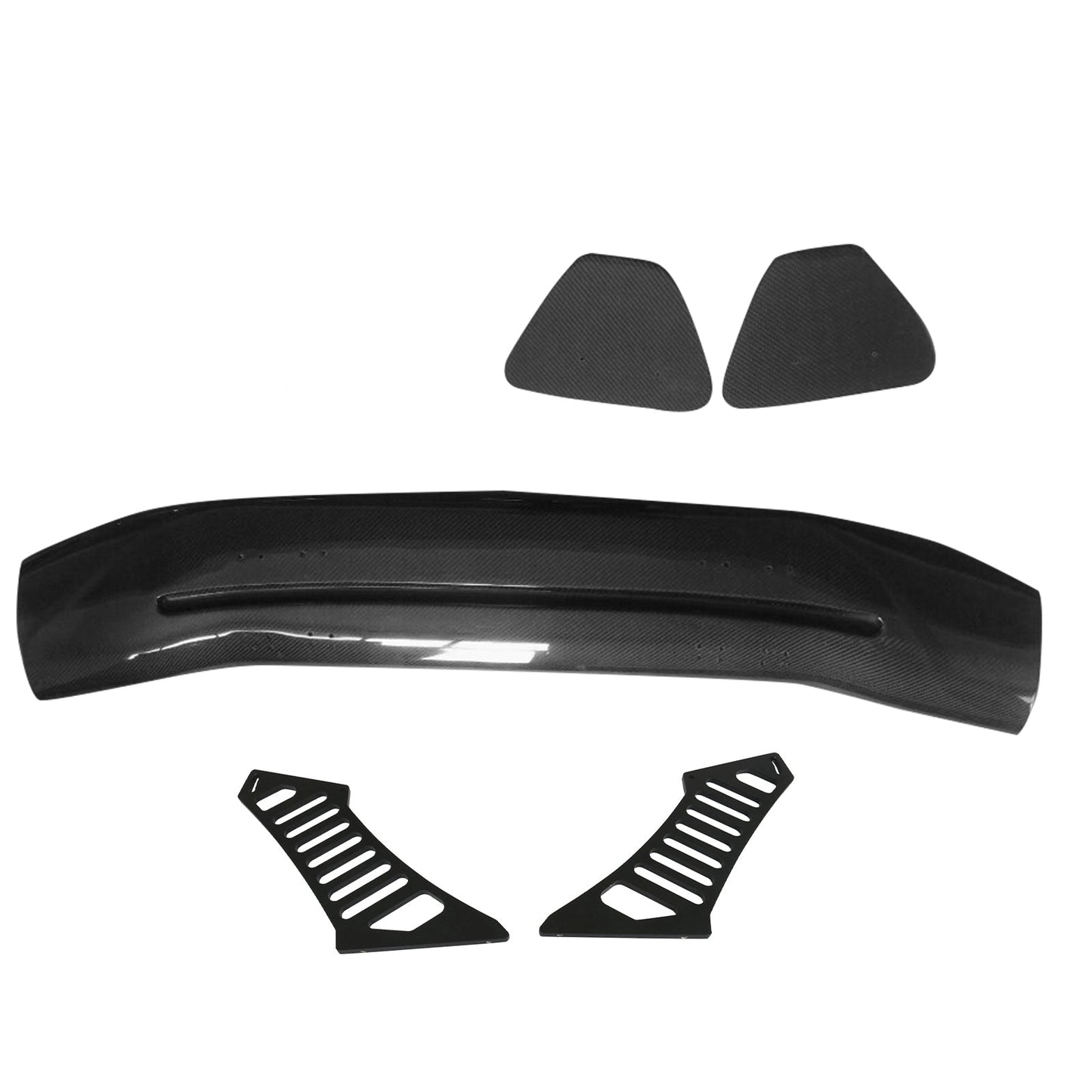 56"Inch GT Style Trunk Spoiler V3 Side Plates V3 Legs 3D Carbon Fiber
