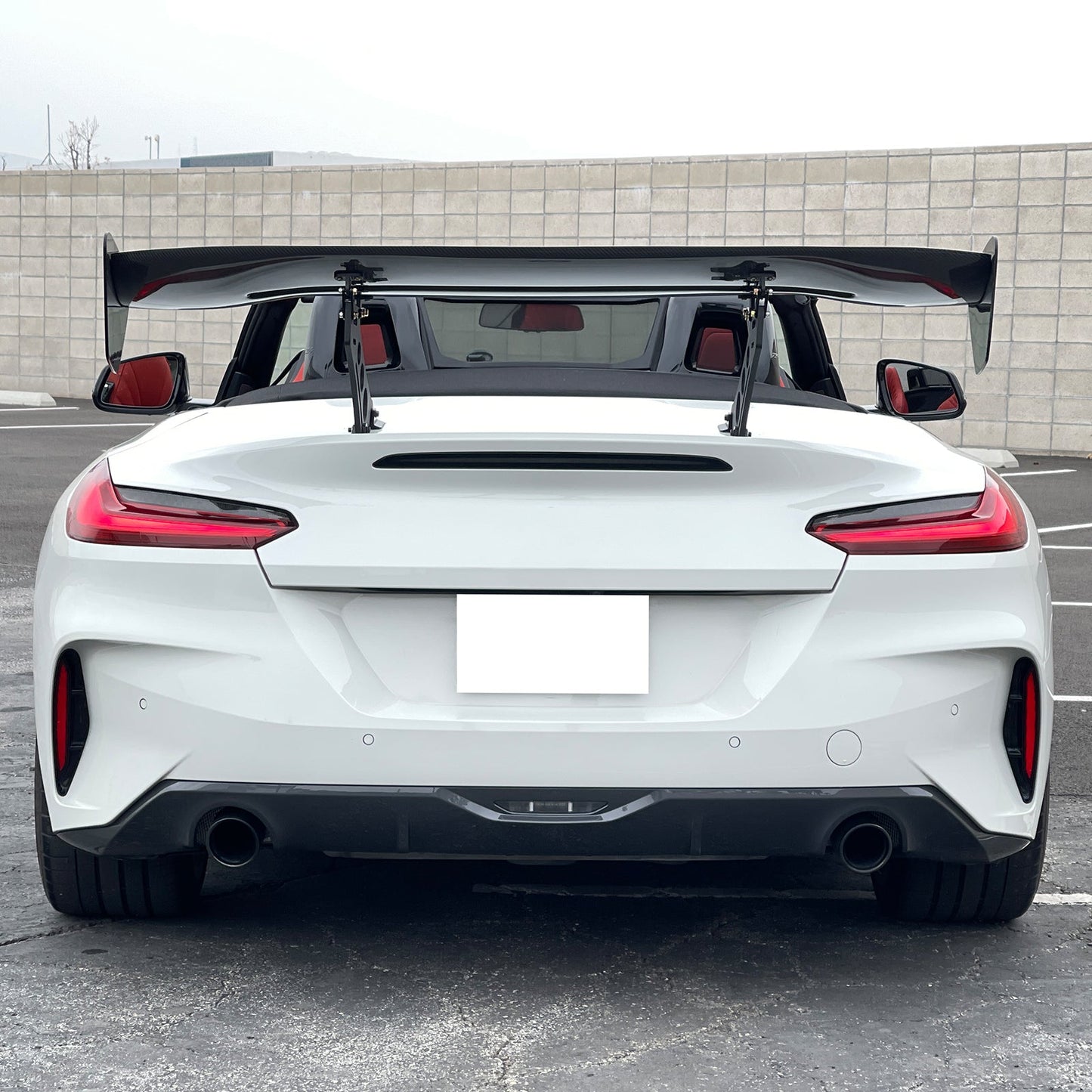 56"Inch GT Style Trunk Spoiler V3 Side Plates V5 Legs 3D Carbon Fiber