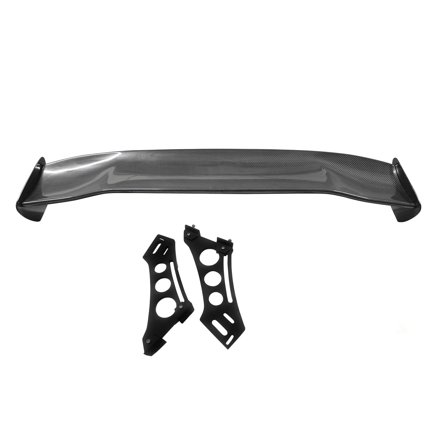 56"Inch GT Style Trunk Spoiler V3 Side Plates V5 Legs 3D Carbon Fiber