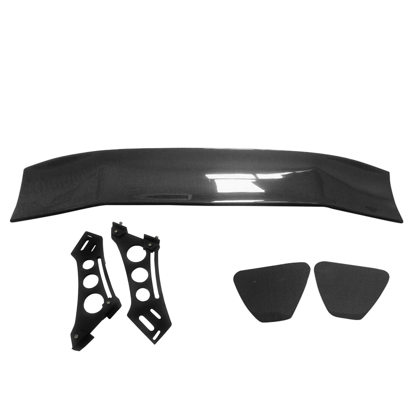 56"Inch GT Style Trunk Spoiler V3 Side Plates V5 Legs 3D Carbon Fiber