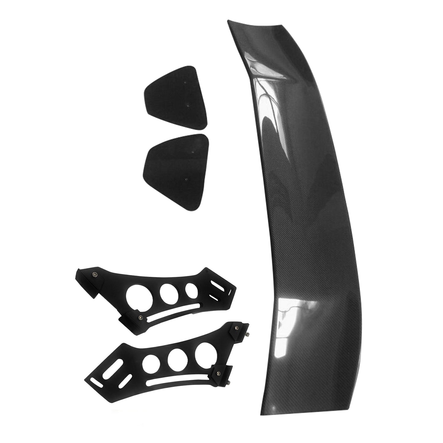 56"Inch GT Style Trunk Spoiler V3 Side Plates V5 Legs 3D Carbon Fiber