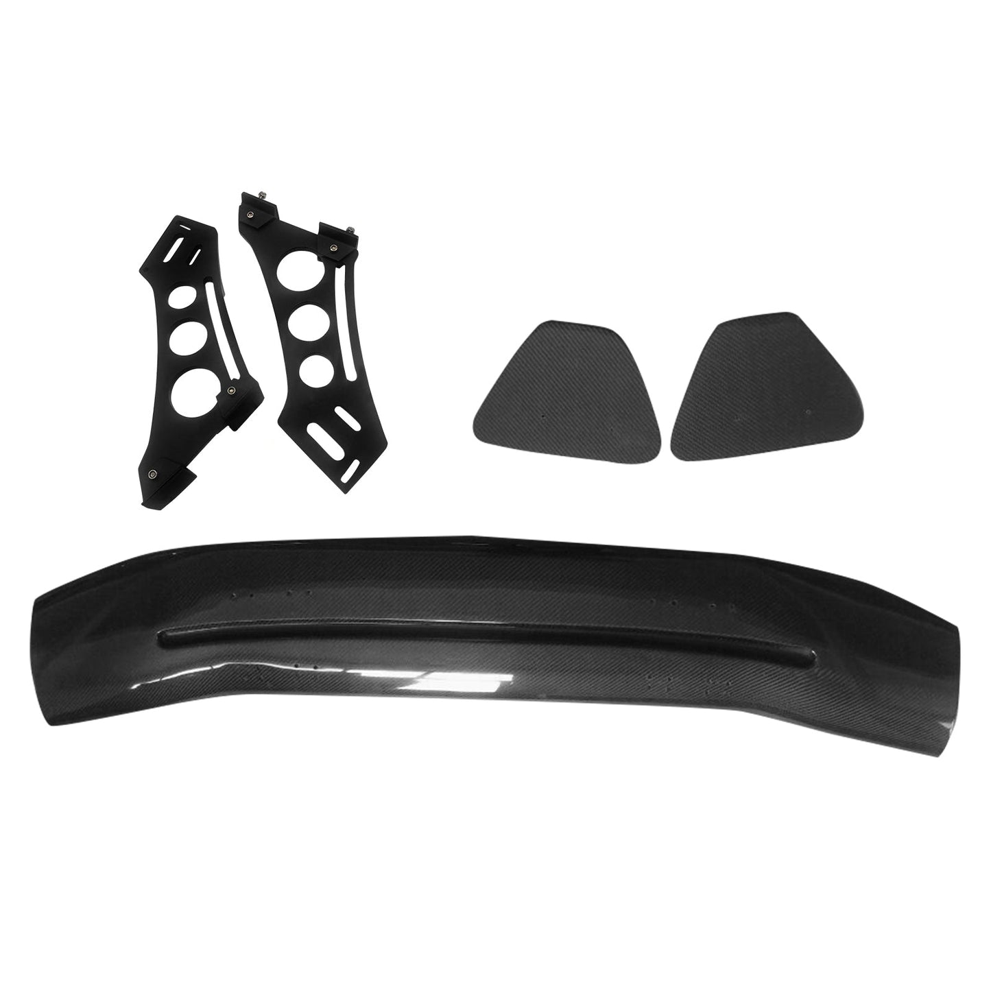 56"Inch GT Style Trunk Spoiler V3 Side Plates V5 Legs 3D Carbon Fiber