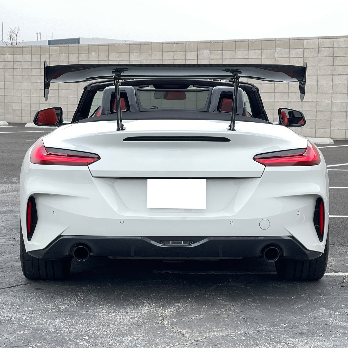 56"Inch GT Style Trunk Spoiler V3 Side Plates V6 Legs 3D Carbon Fiber