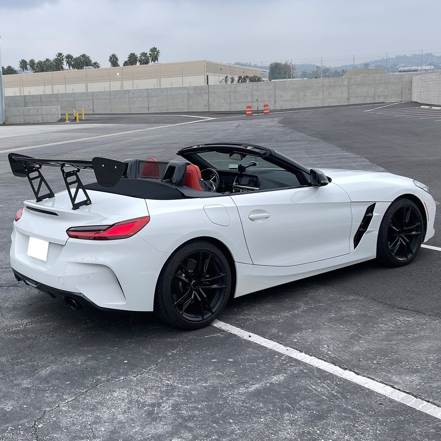 56"Inch GT Style Trunk Spoiler V3 Side Plates V6 Legs 3D Carbon Fiber