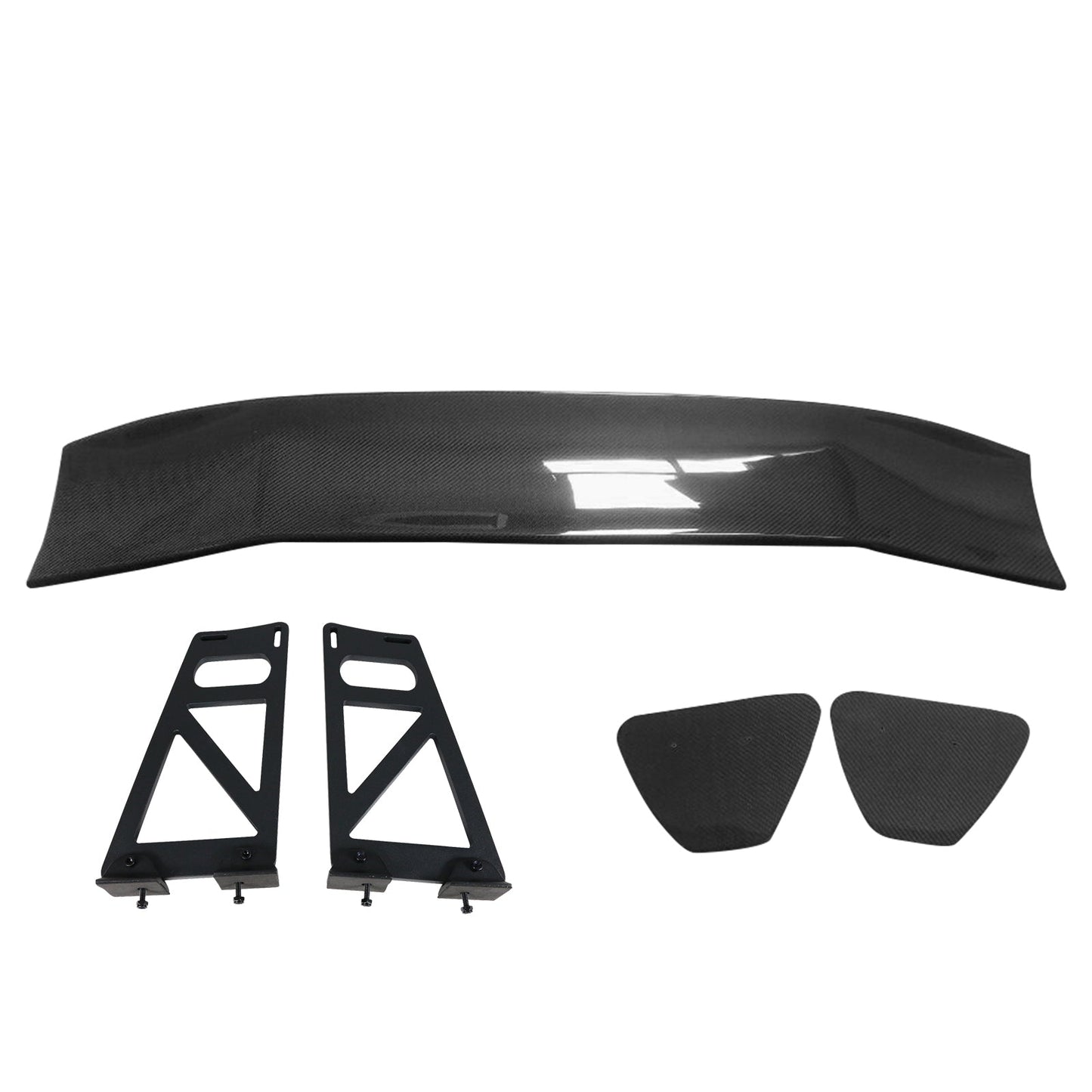 56"Inch GT Style Trunk Spoiler V3 Side Plates V6 Legs 3D Carbon Fiber