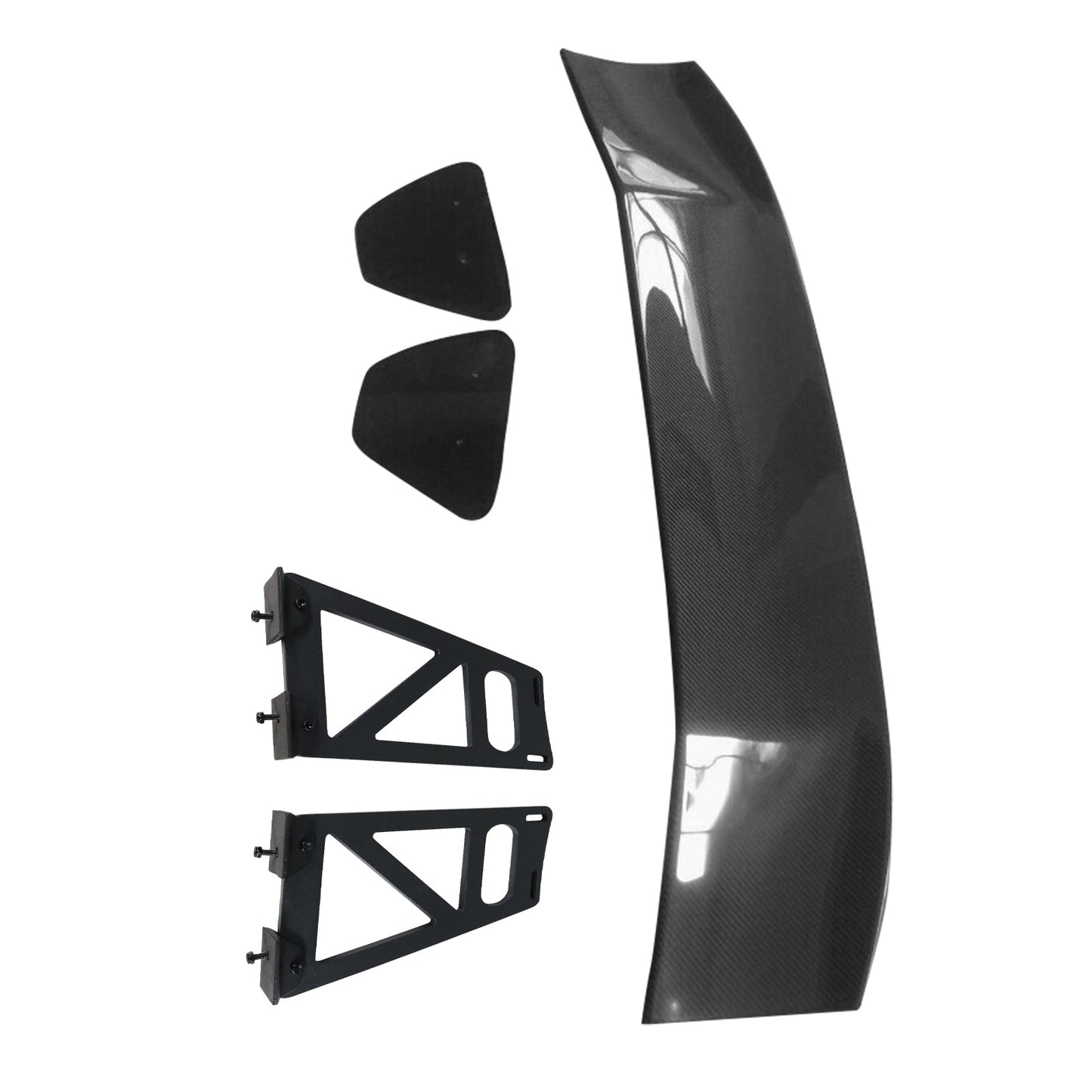 56"Inch GT Style Trunk Spoiler V3 Side Plates V6 Legs 3D Carbon Fiber