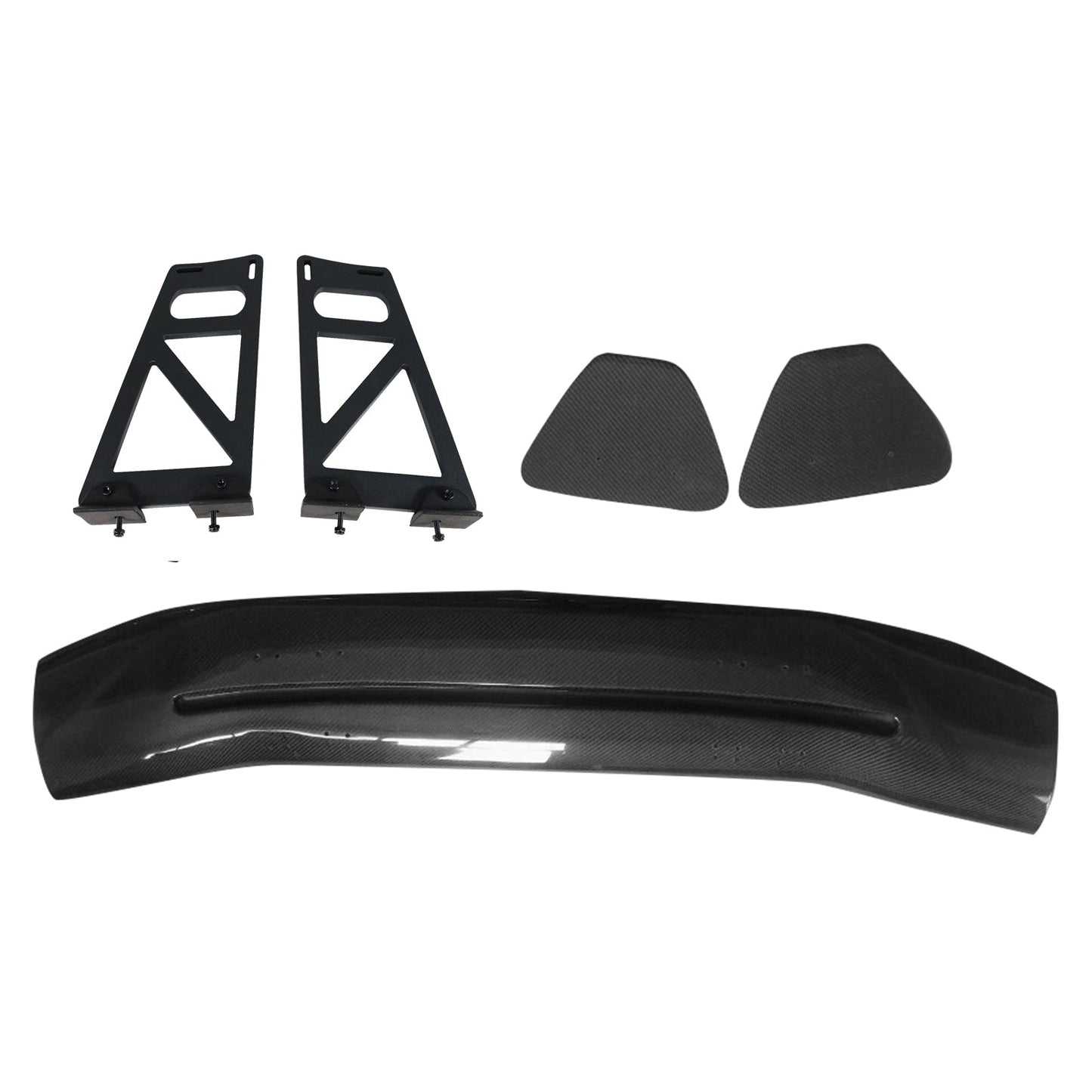56"Inch GT Style Trunk Spoiler V3 Side Plates V6 Legs 3D Carbon Fiber