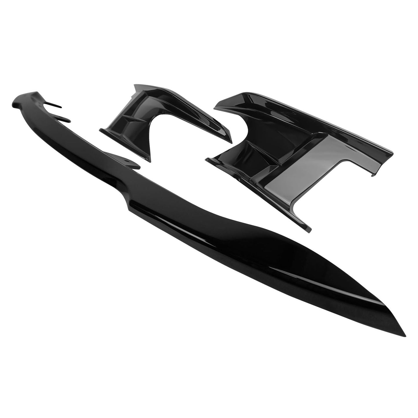 2019-2021 Toyota Corolla Gloss Black Front Bumper Lip + Side Canards