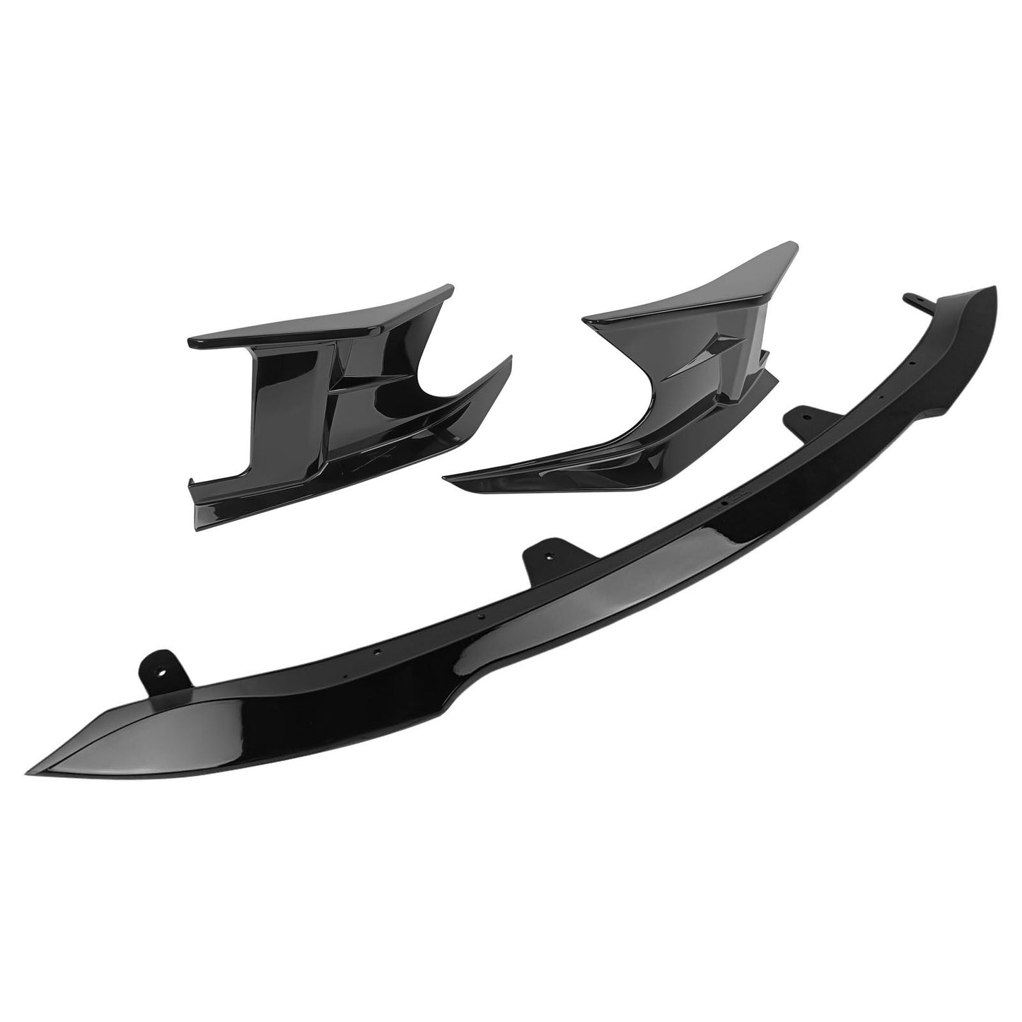 2019-2021 Toyota Corolla Gloss Black Front Bumper Lip + Side Canards