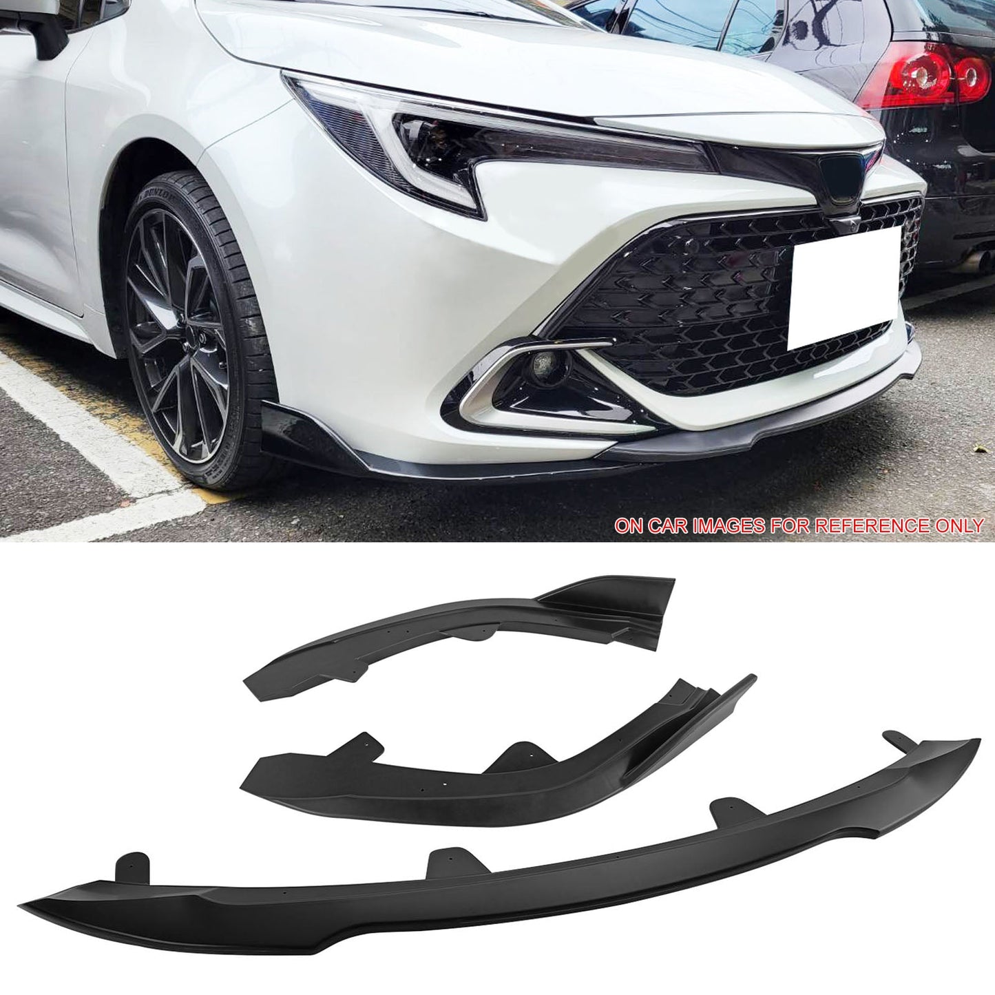 2022-2025 Toyota Corolla Auris 5-Door Matte Black 3PC Front Bumper Lip