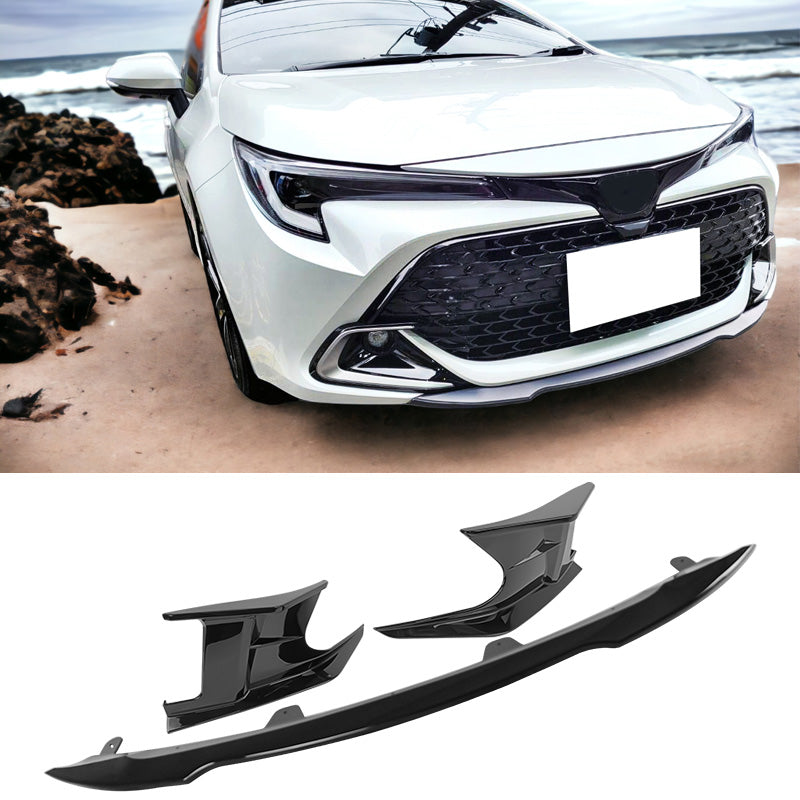 2022-2023 Toyota Corolla Gloss Black Front Bumper Lip + Side Canards