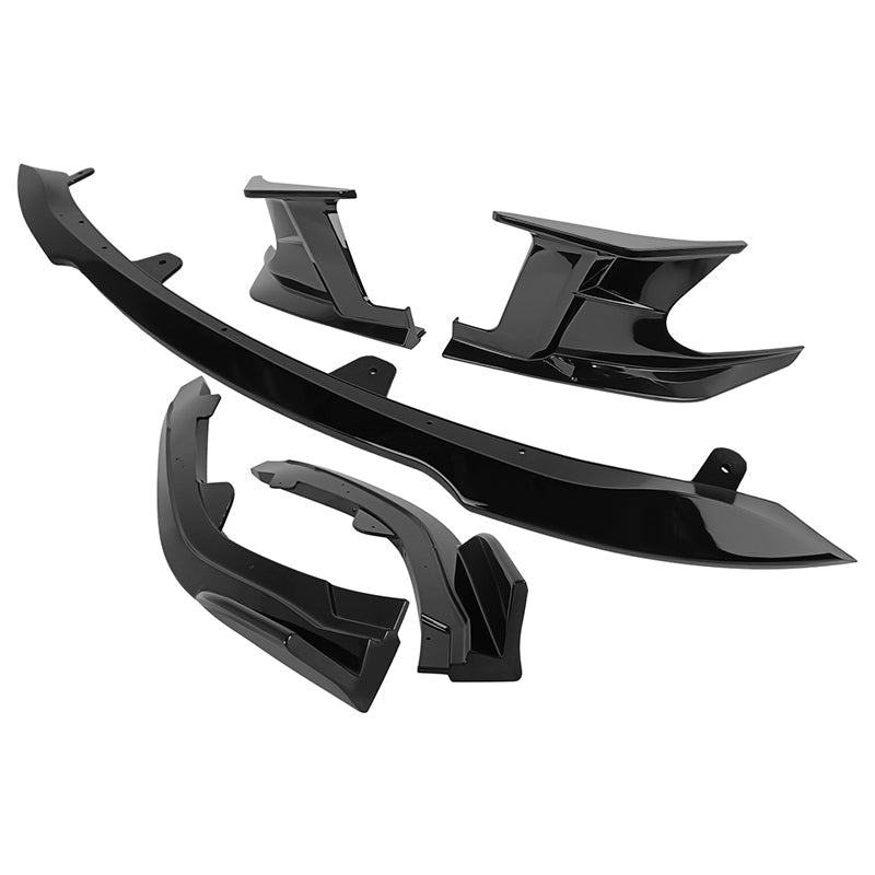 2019-2021 Toyota Corolla Gloss Black 3PCS Front Bumper Lip+Side Canard