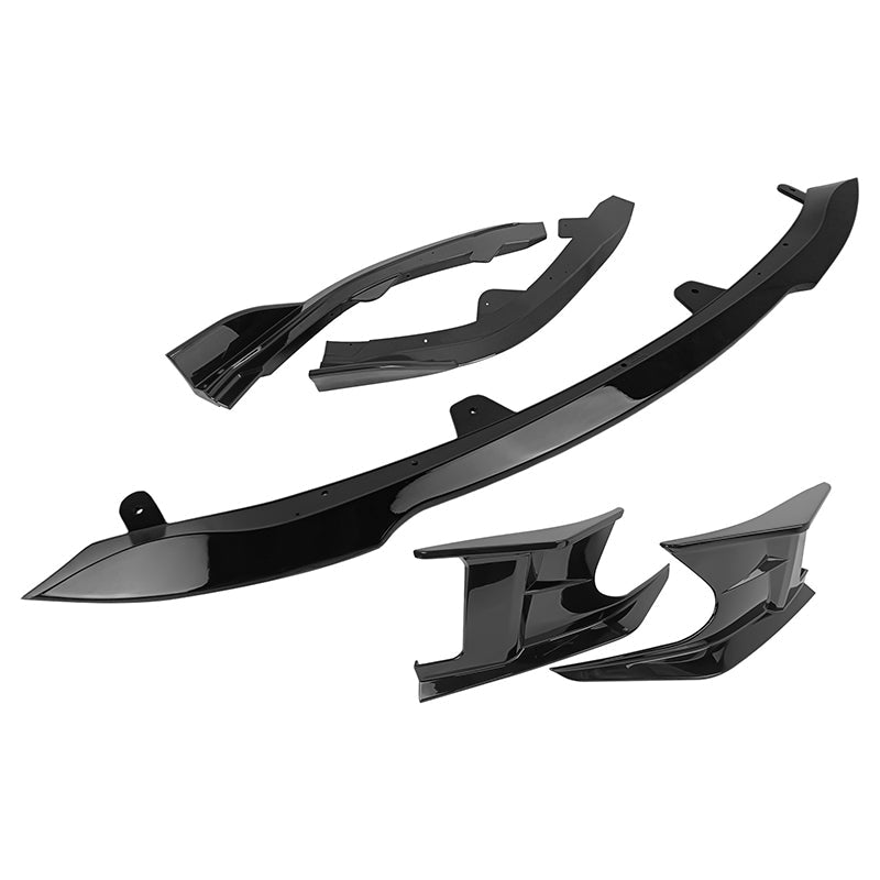 2019-2021 Toyota Corolla Gloss Black 3PCS Front Bumper Lip+Side Canard