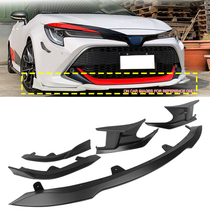 2019-2021 Toyota Corolla Matte Black 3PCS Front Bumper Lip+Side Canard