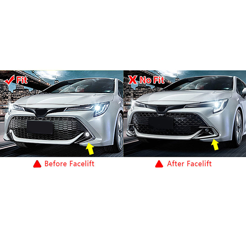 2019-2021 Toyota Corolla Matte Black 3PCS Front Bumper Lip+Side Canard