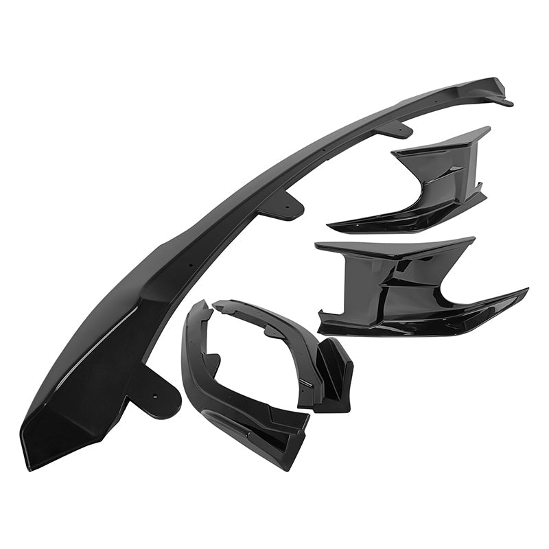 2022-2023 Toyota Corolla Gloss Black 3PC Front Bumper Lip+Side Canards