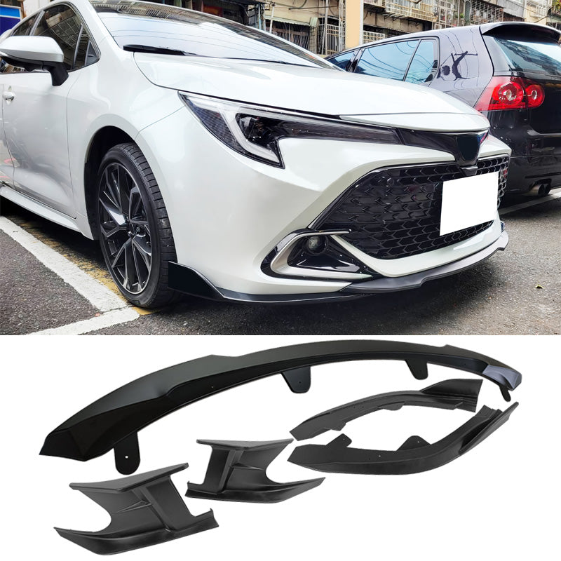 2022-2023 Toyota Corolla Matte Black 3PC Front Bumper Lip+Side Canards
