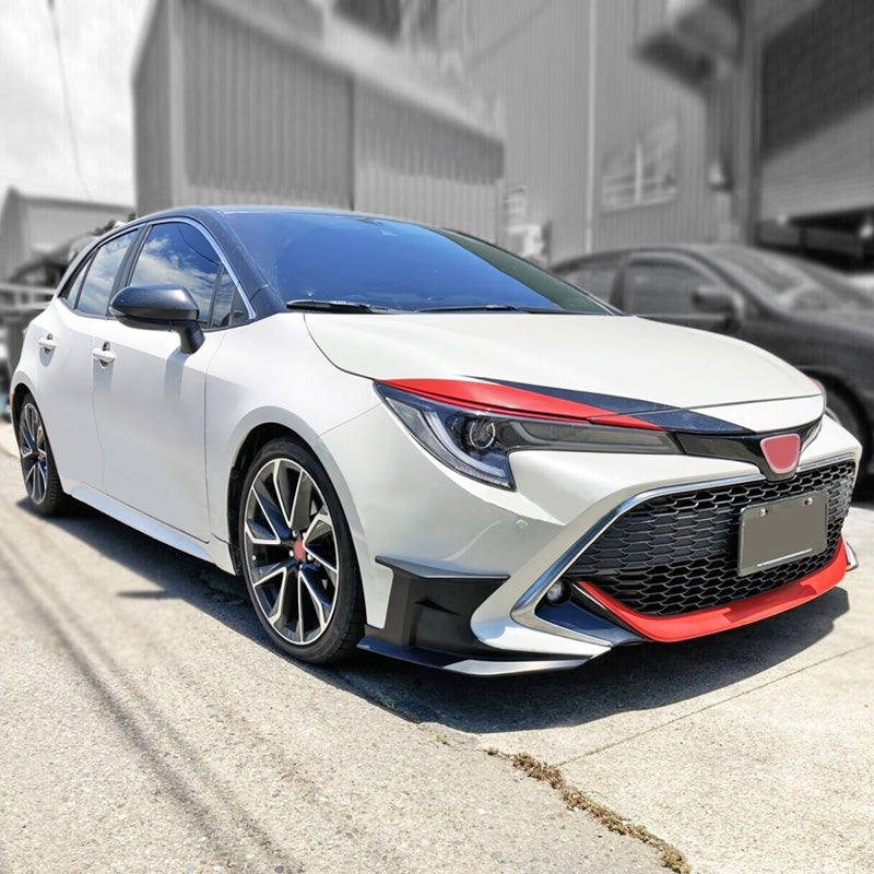 2022-2023 Toyota Corolla Matte Black 3PC Front Bumper Lip+Side Canards