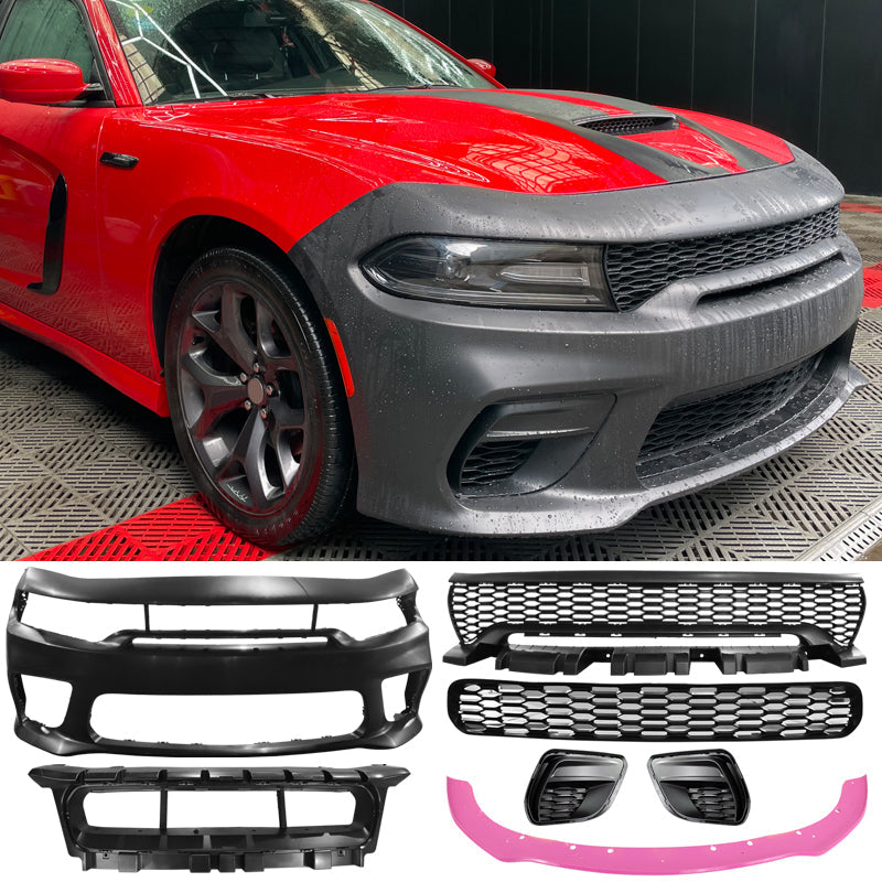 2015-2023 Dodge Charger Widebody Front Bumper Cover + Pink Lip PP