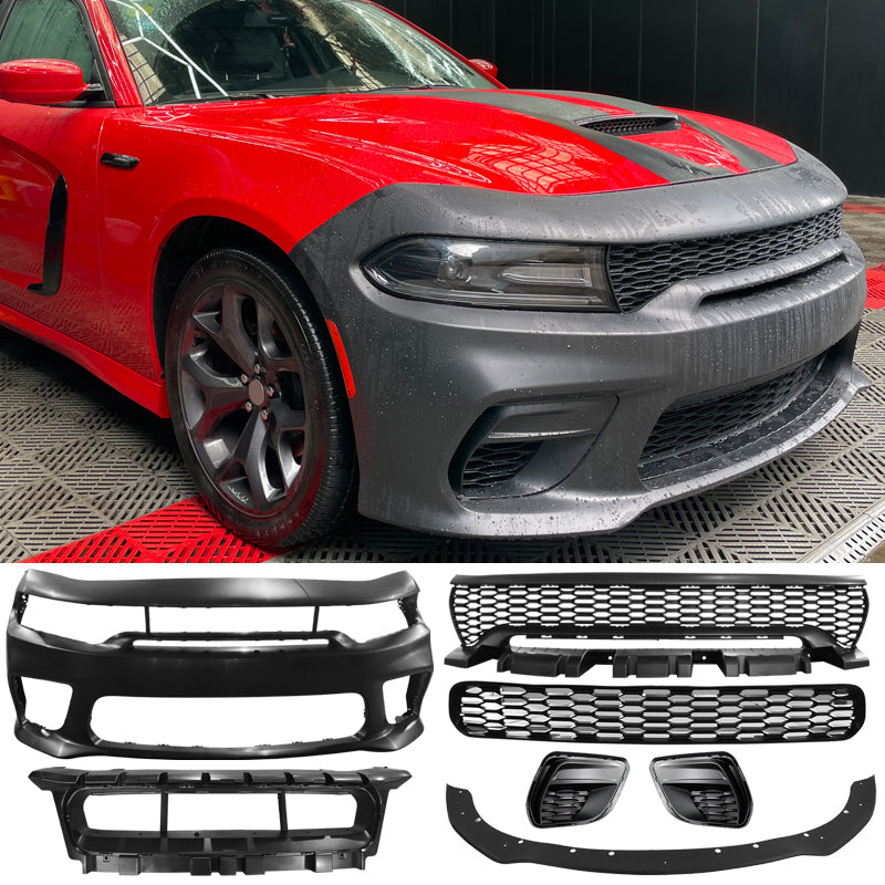 2015-2023 Dodge Charger  Front Bumper Cover Grill Kit Widebody Black P