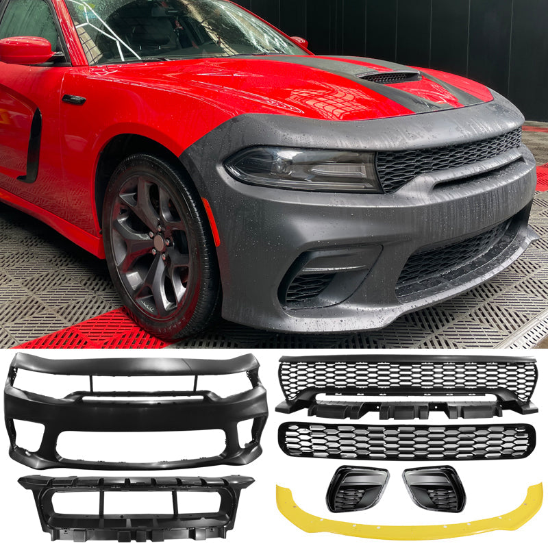 2015-2023 Dodge Charger Widebody Front Bumper Cover + Yellow Lip PP