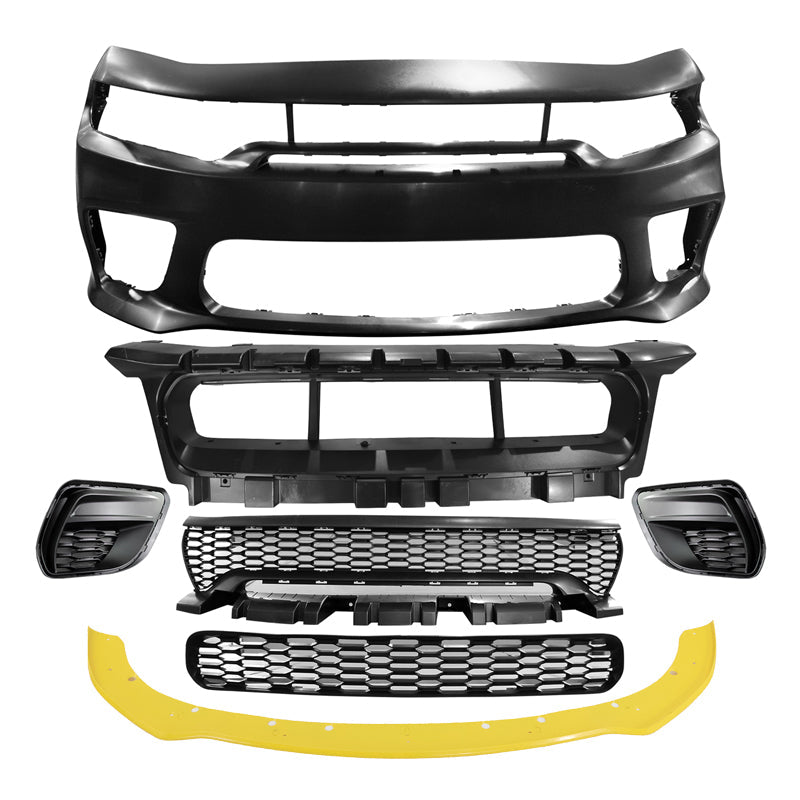 2015-2023 Dodge Charger Widebody Front Bumper Cover + Yellow Lip PP