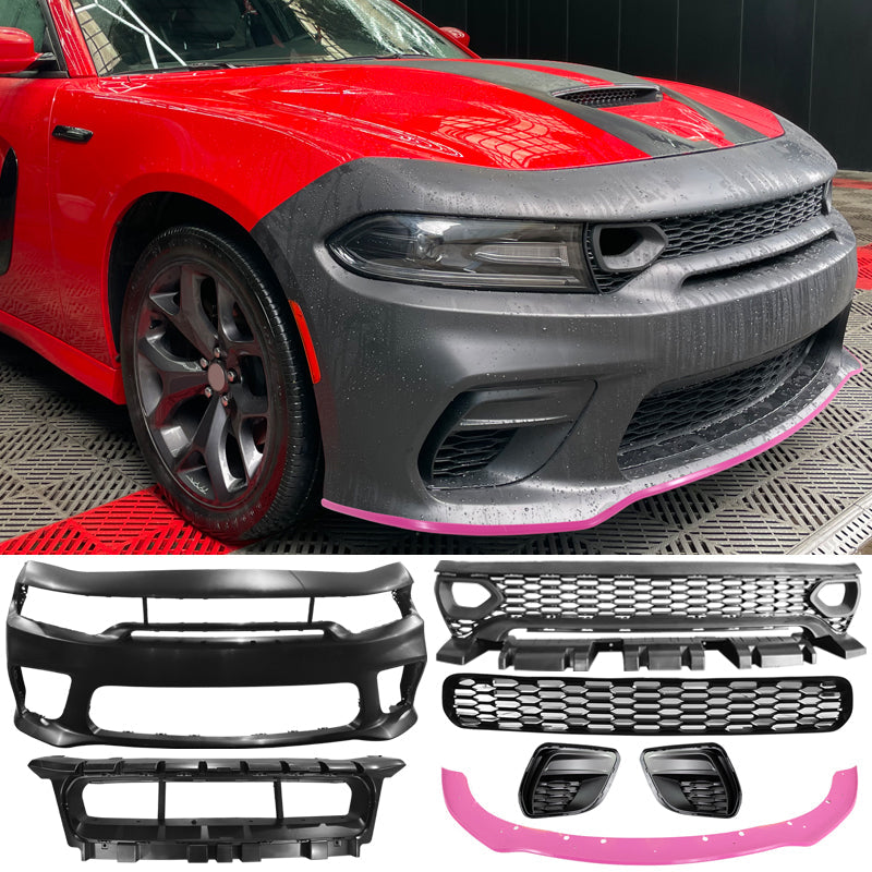 2015-2023 Dodge Charger Widebody SRT Front Bumper Cover + Pink Lip PP