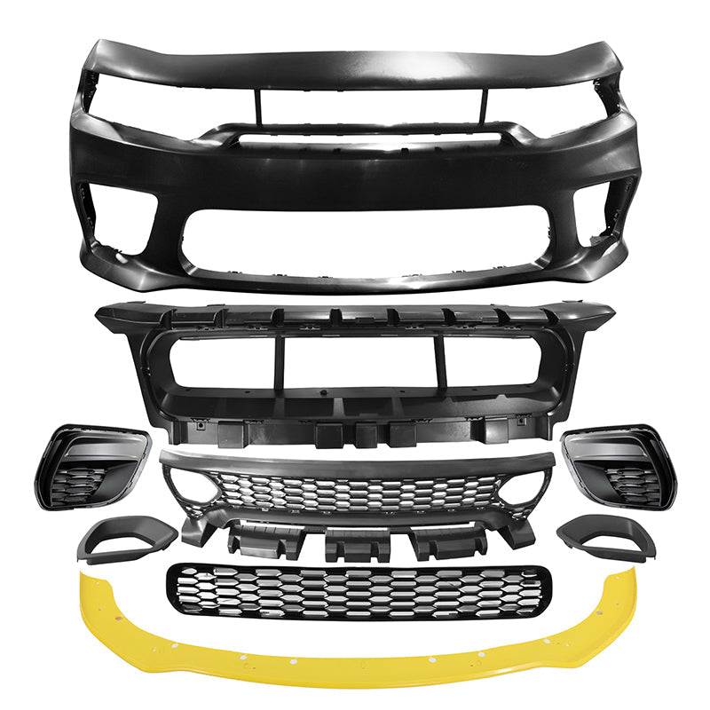 2015-2023 Dodge Charger Widebody SRT Front Bumper Cover Yellow Lip PP