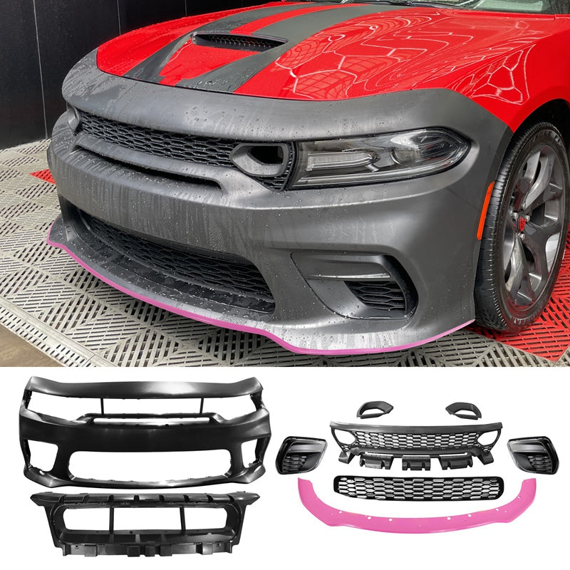 2015-2023 Dodge Charger Rear & Front Bumper + Pink Lip Diffuser PP