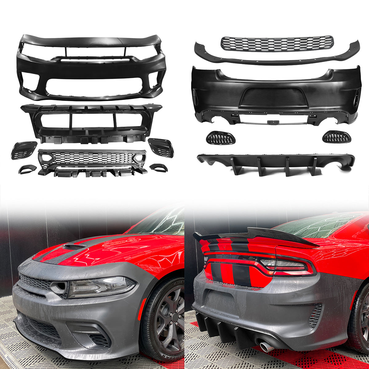 2015-2023 Dodge Charger Widebody SRT Rear & Front Bumper Lip Diffuser