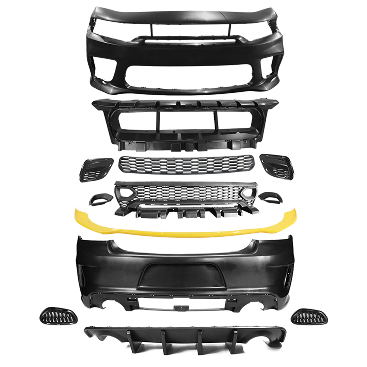 2015-2023 Dodge Charger Rear &  Front Bumper Yellow Lip Diffuser