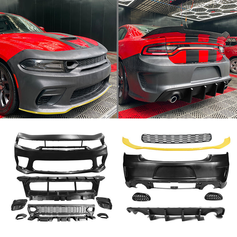 2015-2023 Dodge Charger Rear &  Front Bumper Yellow Lip Diffuser