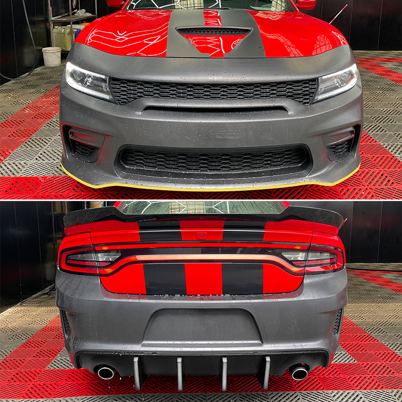 2015-2023 Dodge Charger Rear &  Front Bumper Yellow Lip Diffuser