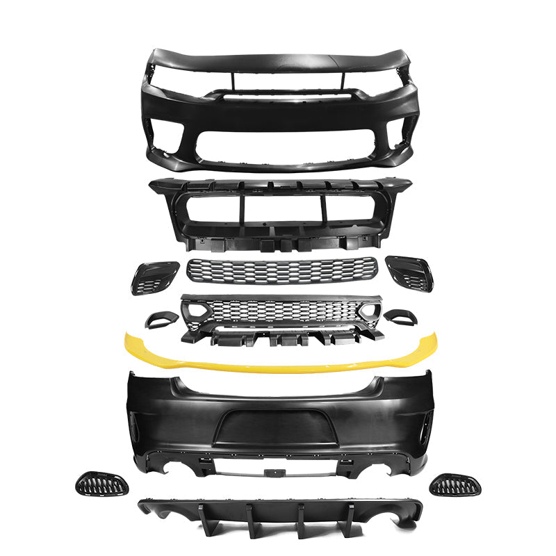 2015-2023 Dodge Charger Rear &  Front Bumper Yellow Lip Diffuser