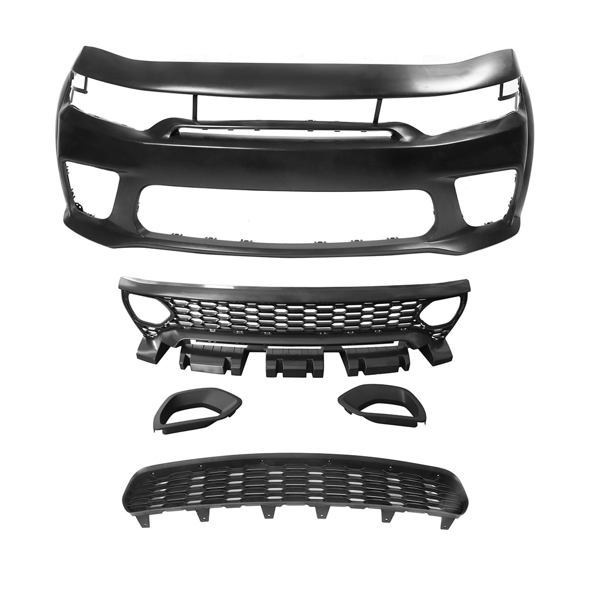 2015-2023 Dodge Charger IKON Matte Black Front Rear Bumper Covers PP