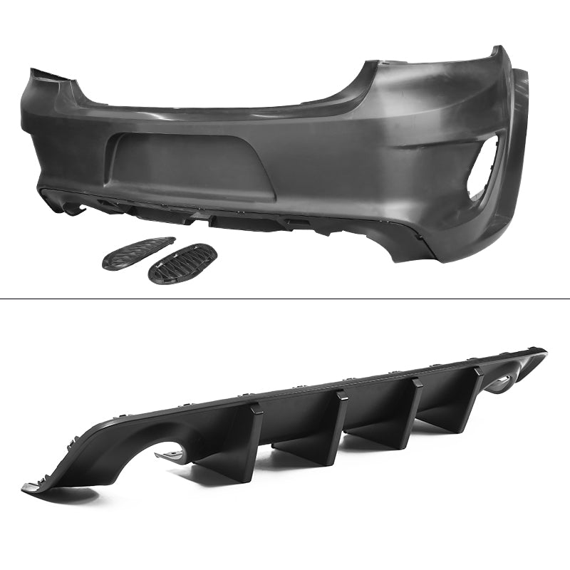 2015-2023 Dodge Charger IKON Matte Black Front Rear Bumper Covers PP