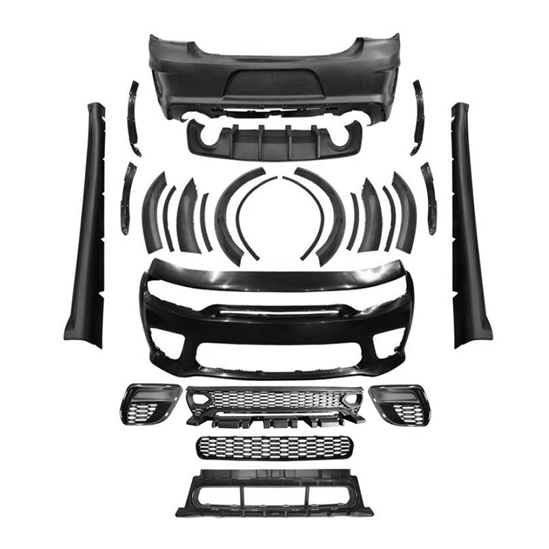 2015-2023 Dodge Charger IKON Matte Black Front Rear Bumper Covers PP