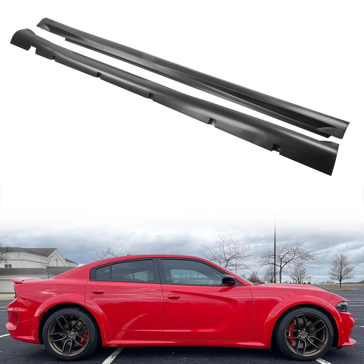 2015-2023 Dodge Charger Widebody Rear Bumper Covers W/ SRT Grilles ABS
