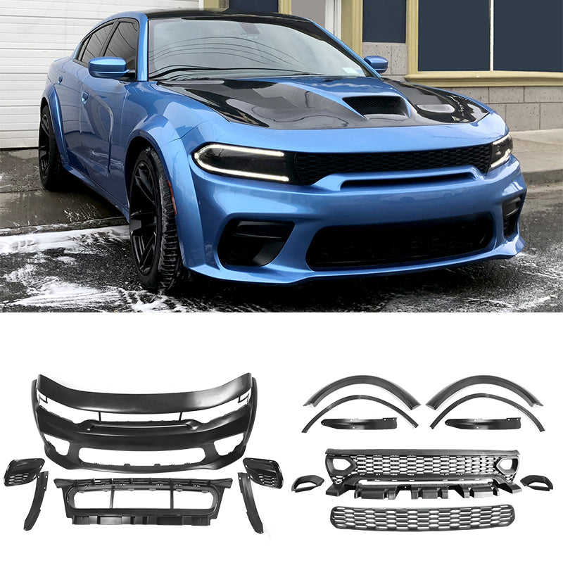 2015-2023 Dodge Charger Widebody Rear Bumper Covers W/ SRT Grilles ABS