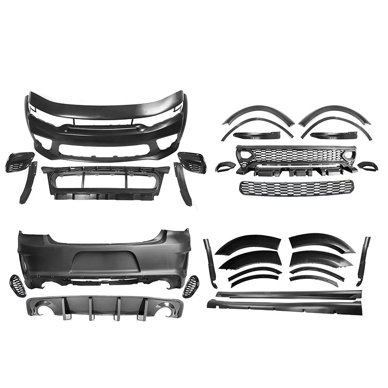 2015-2023 Dodge Charger Widebody Rear Bumper Covers W/ SRT Grilles ABS