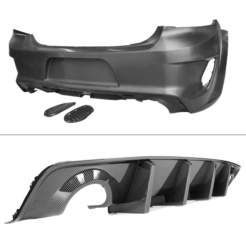 2015-2023 Dodge Charger Widebody Rear Bumper Covers W/ SRT Grilles ABS