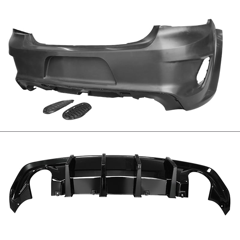 2015-2023 Dodge Charger IKON Gloss Black Front Rear Bumper Covers PP