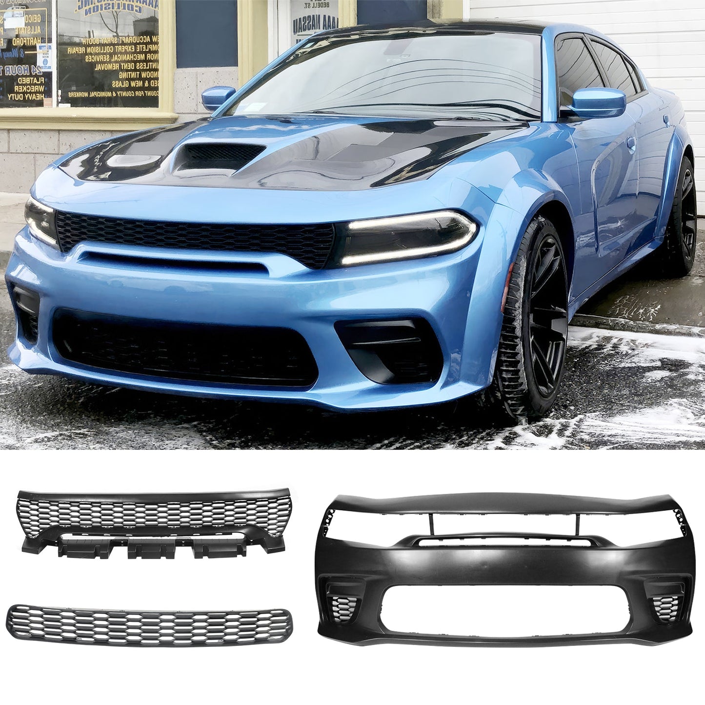 2020-2023 Dodge Charger Front Bumper Cover Widebody W/ Grilles PP