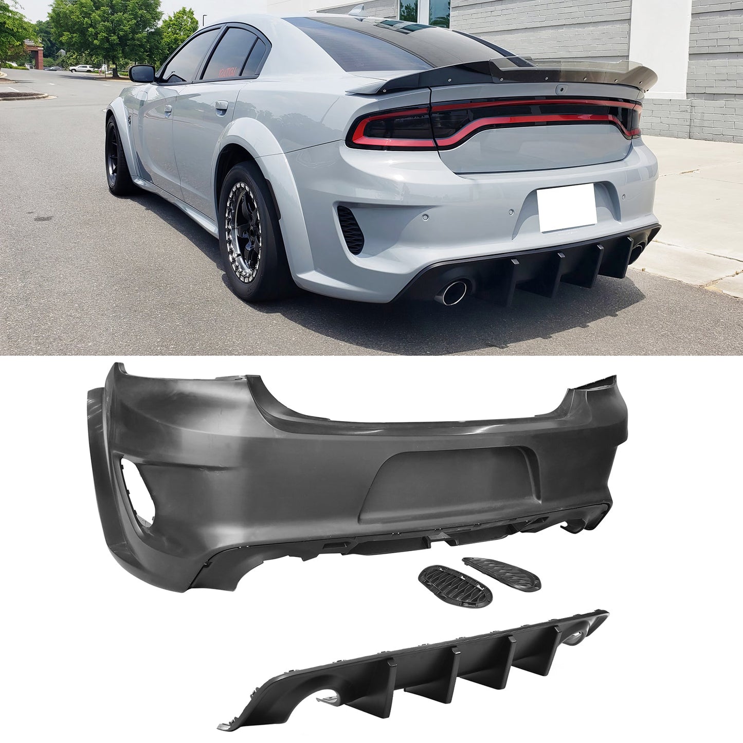 2020-2023 Dodge Charger Widebody Bumper Cover Rear Lip Diffuser PP