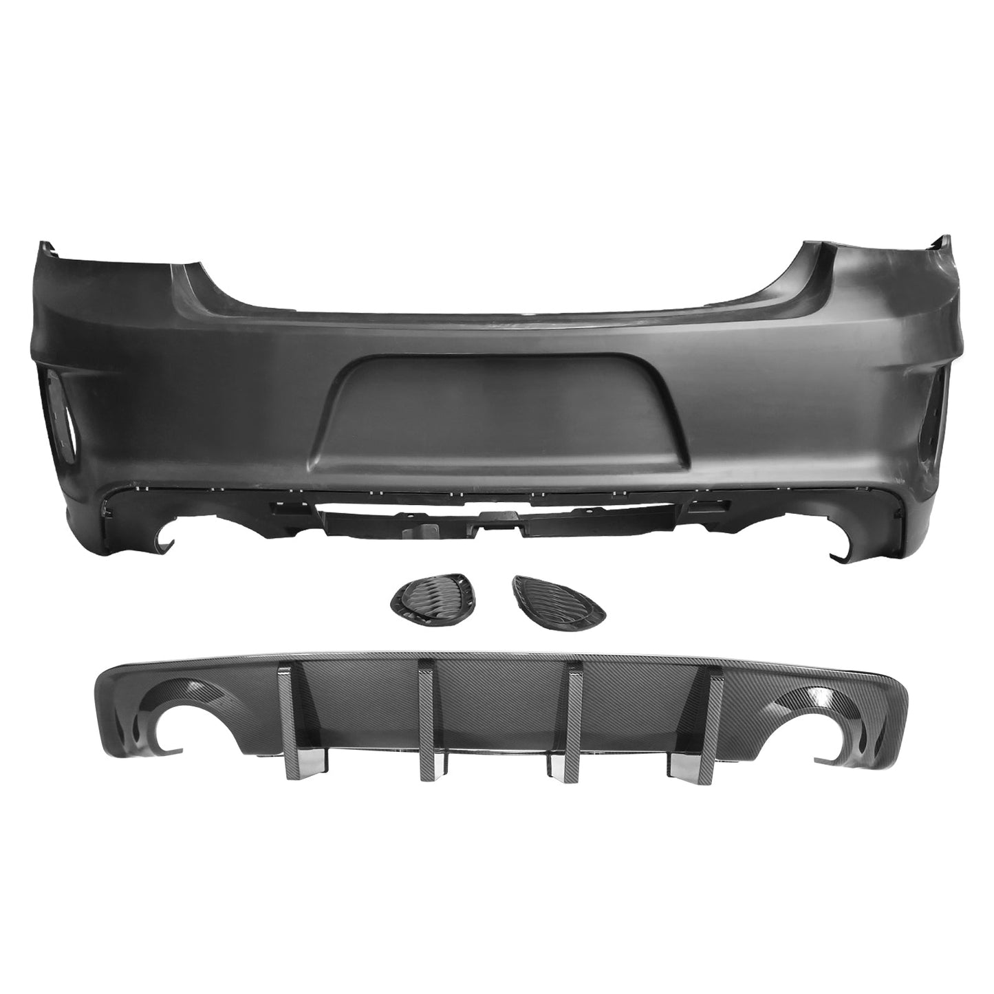 2020-2023 Dodge Charger Bumper  + Carbon Fiber Print Rear Diffuser PP